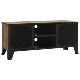 Walplus Tv Cabinet Rustic Brown 105X36X47 Cm Metal And Mdf - thumbnail 2