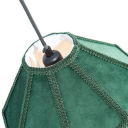 K Living Stunning Green Traditional Velvet Lamp Shade With Tassels 12Inch - thumbnail 6