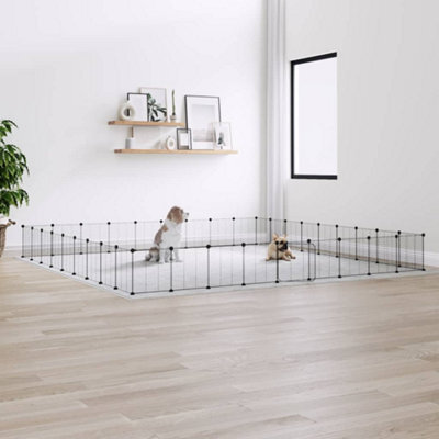 Walplus 36-Panel Pet Cage With Door Black 35X35 Cm Steel - image 1