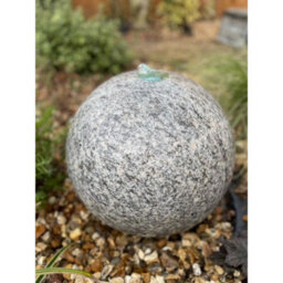 Buttercup Farm Granite Sphere Drilled Garden Water Feature With Pump, Light, Reservoir And Grid - 60Cm Dia - Polished Grey - thumbnail 2