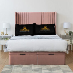 UKBEDFURNITURE Luxor Plush Pink End Opening Divan Ottoman Bed With 54 Inch Headboard - thumbnail 2