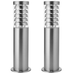 2 Pack Outdoor Garden Bollard Light Stainless Steel Outside Path Led Lamp Post - thumbnail 1