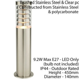 2 Pack Outdoor Garden Bollard Light Stainless Steel Outside Path Led Lamp Post - thumbnail 3