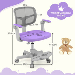 Gainoom Kids Purple Desk Chair Children Study Chair W/ Adjustable Height - thumbnail 2