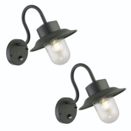 First Choice Lighting Set Of 2 Montford - Black Motion Sensor Outdoor Wall Lights - thumbnail 2