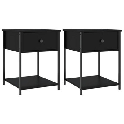 Berkfield Elegant Bedside Tables 2 Pcs Black 44X45X58 Cm Engineered Wood - image 1