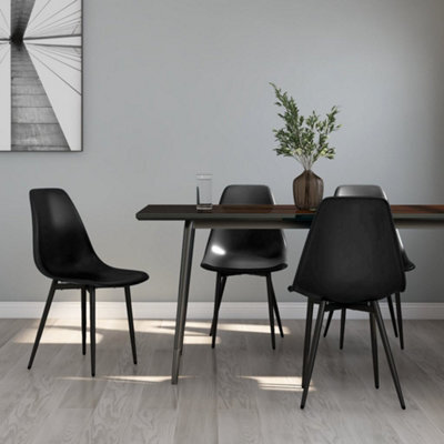 Walplus Set Of 4 Elegant Black Dining Chairs Made Of Durable Pp - image 1