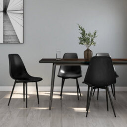 Walplus Set Of 4 Elegant Black Dining Chairs Made Of Durable Pp - thumbnail 1