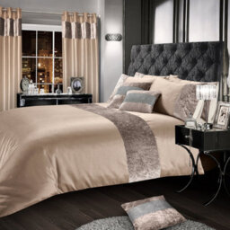 Intimates Natural Crushed Velvet Duvet Cover And Pillowcase Set Single