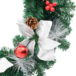 Berkfield Christmas Wreath With Led Lights Green 60 Cm Pvc - thumbnail 5