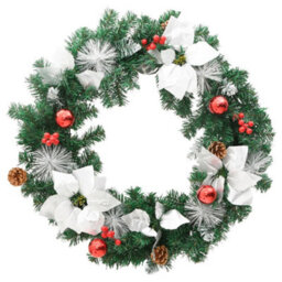 Berkfield Christmas Wreath With Led Lights Green 60 Cm Pvc - thumbnail 3