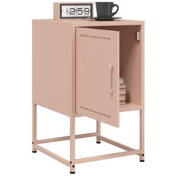 Berkfield Bedside Cabinets 2 Pcs Pink 36X39X60.5 Cm Steel - thumbnail 4