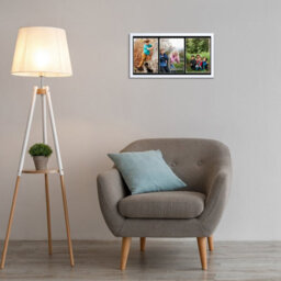 AK Frames 16X8 Walnut Sleek Multi Photo Frame With Black Mount - Holds 3 Apertures (3X) 7X5 Photos - thumbnail 3