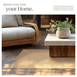 Tectake Jute Rug In Boho Style, Durable And Easy-Care, Suitable For Indoor And Outdoor Use 80 X 150 Cm - Brown - thumbnail 4