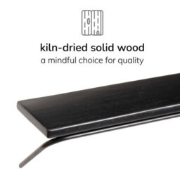 MH London Venice Solid Wood Wall Shelf Living Bedroom Kitchen Wall Mounted Floating Shelves In Black - Small - thumbnail 5