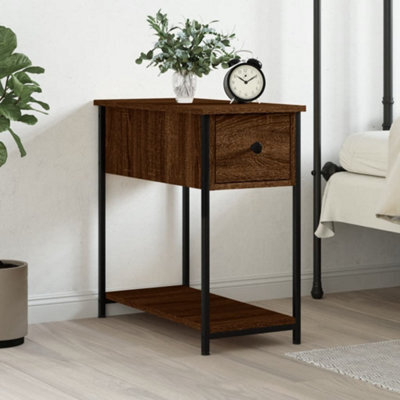 Berkfield Bedside Cabinet Brown Oak 30X60X60 Cm Engineered Wood - image 1