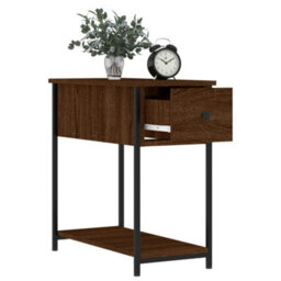 Berkfield Bedside Cabinet Brown Oak 30X60X60 Cm Engineered Wood - thumbnail 4