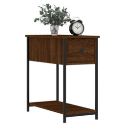 Berkfield Bedside Cabinet Brown Oak 30X60X60 Cm Engineered Wood - thumbnail 3