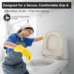 Toilet Brush & Holder Grey Flexible Bristles For Deep Cleaning - thumbnail 4