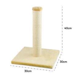 Kct Small Scratching Post For Indoor Cat Kitten Scratcher Scratch 40Cm Beige Pole With Natural Durable Sisal Heavy Duty Compact - thumbnail 3