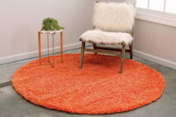 Bravich Orange Thick Shaggy Circle Rug - California - 150Cm - thumbnail 1