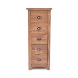 Cabinet Bits Padua 5 Drawer Narrow Chest Of Drawers Brass Cup Handle - thumbnail 1