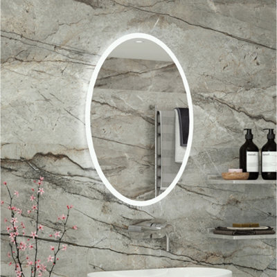 RAK Ceramics Rak Ovale 500X700mm Oval Illuminated Led Bathroom Mirror With Touch Sensor & Ip44 Rating