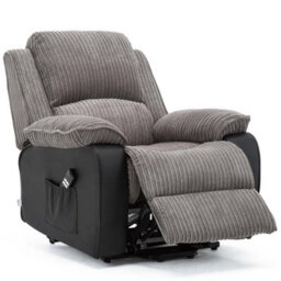 More4Homes Postana Dual Motor Electric Rise Recliner Jumbo Cord Fabric Armchair Electric Lift Riser Chair (Grey) - thumbnail 3