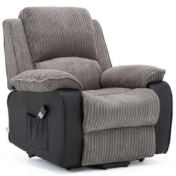More4Homes Postana Dual Motor Electric Rise Recliner Jumbo Cord Fabric Armchair Electric Lift Riser Chair (Grey) - thumbnail 2