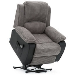 More4Homes Postana Dual Motor Electric Rise Recliner Jumbo Cord Fabric Armchair Electric Lift Riser Chair (Grey) - thumbnail 4