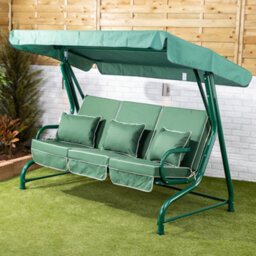 Alfresia Roma Swing Seat With Green Luxury Cushions - thumbnail 2