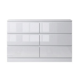Fwstyle Carlton White Gloss 6 Drawer Chest (H) 77Cm (W) 110Cm (D) 40Cm - thumbnail 6