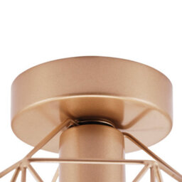 Happy Homewares Vintage Industrial Satin Gold Ceiling Lighting Fitting With Wire Cage Design - thumbnail 4