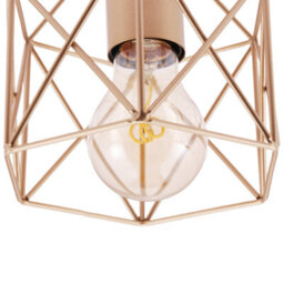 Happy Homewares Vintage Industrial Satin Gold Ceiling Lighting Fitting With Wire Cage Design - thumbnail 3