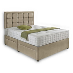 Dining Tables Dallas Matching Headboard Divan Set, 2 Drawer On Same Side With Sprung 1500 Comfort Mattress - Light Boucle Natural - King - thumbnail 4