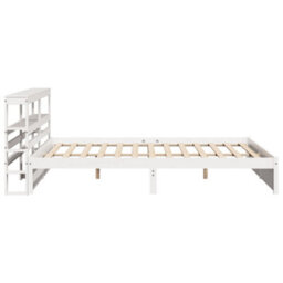 Berkfield Bed Frame With Headboard Without Mattress White 180X200 Cm Super King - thumbnail 7