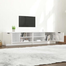 Berkfield Tv Cabinets 2 Pcs High Gloss White 80X35X36.5Cm Engineered Wood - thumbnail 3