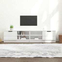 Berkfield Tv Cabinets 2 Pcs High Gloss White 80X35X36.5Cm Engineered Wood - thumbnail 1