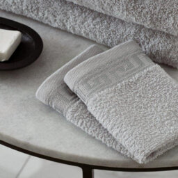 Gc Gaveno Cavailia 2 Piece Greek Emb Bath Sheet 80X140 Grey Egyptian Cotton Quick Dry Large Bath Towel - thumbnail 4