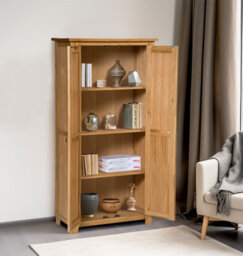 Hallowood Furniture Waverly Oak Cupboard 2 Door 3 Shelf Medium Cupboard - thumbnail 1