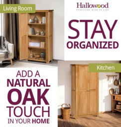 Hallowood Furniture Waverly Oak Cupboard 2 Door 3 Shelf Medium Cupboard - thumbnail 6