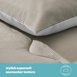 Silentnight Seersucker Coverless Duvet 2.5 Tog Cream/taupe - King - thumbnail 4