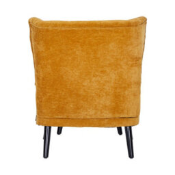 Living And Home Yellow Chenille Leisure Chair With Footstool - thumbnail 4