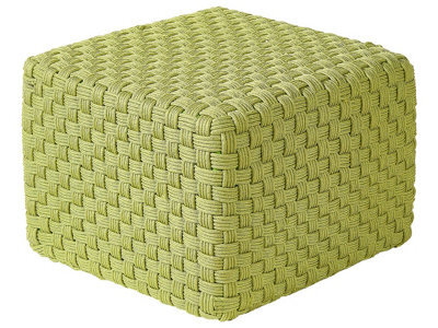 Wyld And Coco Handwoven Garden Pouffe 50 X 50 Cm Green Outdoor Ottoman Boho Style Weatherproof - image 1