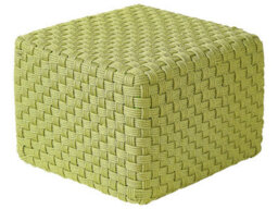 Wyld And Coco Handwoven Garden Pouffe 50 X 50 Cm Green Outdoor Ottoman Boho Style Weatherproof - thumbnail 1