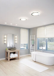 Modern 2 Pack White Chrome Led Ceiling Lights - 16W Flush Mount - thumbnail 3