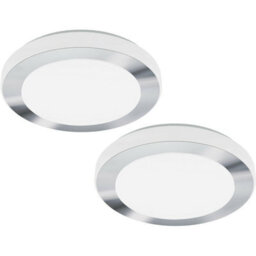 Modern 2 Pack White Chrome Led Ceiling Lights - 16W Flush Mount - thumbnail 1