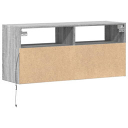 Berkfield Durable Tv Wall Cabinet With Led Lights Grey Sonoma 100X31X45 Cm - thumbnail 8