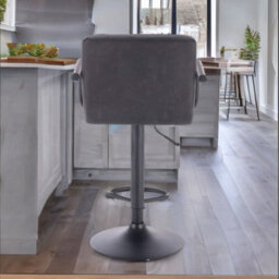 Rafaelo Mobilia Set Of 2 Faux Leather Bar Stools With Foot And Armrest - thumbnail 7