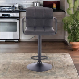 Rafaelo Mobilia Set Of 2 Faux Leather Bar Stools With Foot And Armrest - thumbnail 4